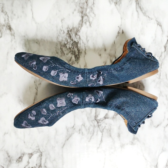 Lucky Brand Jean Embroidered Flats - Picture 3 of 6